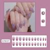 24PCS/SET Quick Nails Flower Diamond Manicure Long Ballet False Nails Waterproof Wearable Ready-made Nail Stickers