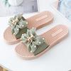 Fashion Round Toe Shoes for Women Jewels Bathroom with Bow Sandals Flat High Quality 2025 Luxury Summer Sale Wholesale On Woman Slippers