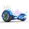 Hoverboard 6.5 Pouces Avec Bluetooth Et LED - RCB - Cadeau Parfait Pour Les Enfants Bleu Chromé