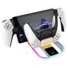 Dual Type C Charging Dock Station Charge Solution for PS5 Portal/PS5 Controller Charger Holder Base with 14 RGB Lights
