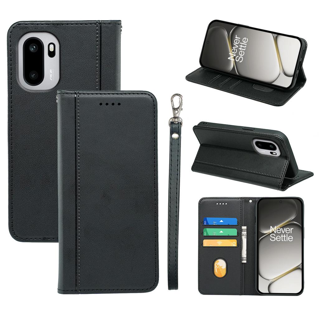 Для OnePlus 15R 5G/Ace 6T 5G/Ace 6 5G Кошелек-чехол с магнитной застежкой, чехол для телефона из ПУ-кожи с ремешком на запястье