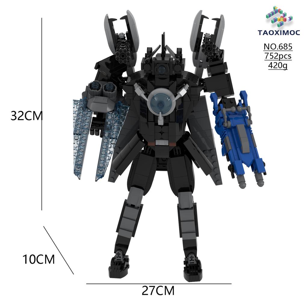 MOC Игрушки из кубиков Модель Совместимый Робот с Туалетом Скибиди Абстрактные Строительные Блоки Монитор Телевизор Динамик