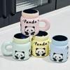 Маленькая подарочная керамическая кружка, бытовая кружка с крышкой для девочек, дорогая кружка для воды с рисунком, милая кружка, сувенирный подарок