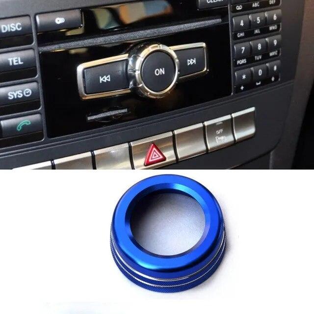 Aluminium Alloy Car Air Conditioner Knob Ring Sticker Trim For Mercedes Benz C Class W204 2008-2013 Auto Interior Accessories