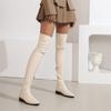 Elastic Women's Over the Knee High Boots Trend 2024 Long Winter Thigh High Boot Black White Flats Party Fetish Dance Shoes Lady