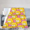 S-Simpsons Lisa Yellow Star Pattern Blankets Quality Soft Cozy  Bedding Throws Winter Picnic Couch Bed Funny Bedspread