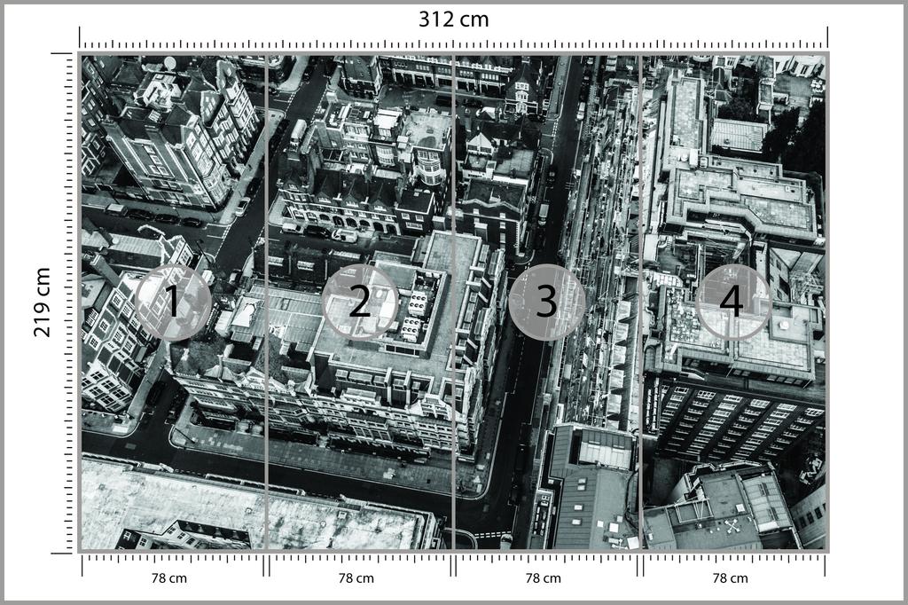 Фотообои Лондон Черно-белый структурный винил 312x219