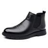 Модный бренд высокого класса Мужская деловая повседневная обувь Универсальная для офиса и улицы Мужские кожаные ботильоны Британский стиль Обувь с высоким верхом