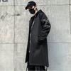 Уличная одежда, весенняя мода, повседневные тренчи, мужские пальто Harajuku с капюшоном и лентами, средняя длинная мужская куртка