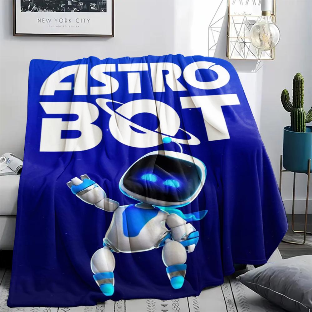 1 шт. Фланелевое одеяло с принтом ASTRO BOT, Высококачественное, Удобное для всех сезонов, Декор для дома, Тепло и комфорт, Идеально для рождественских подарков