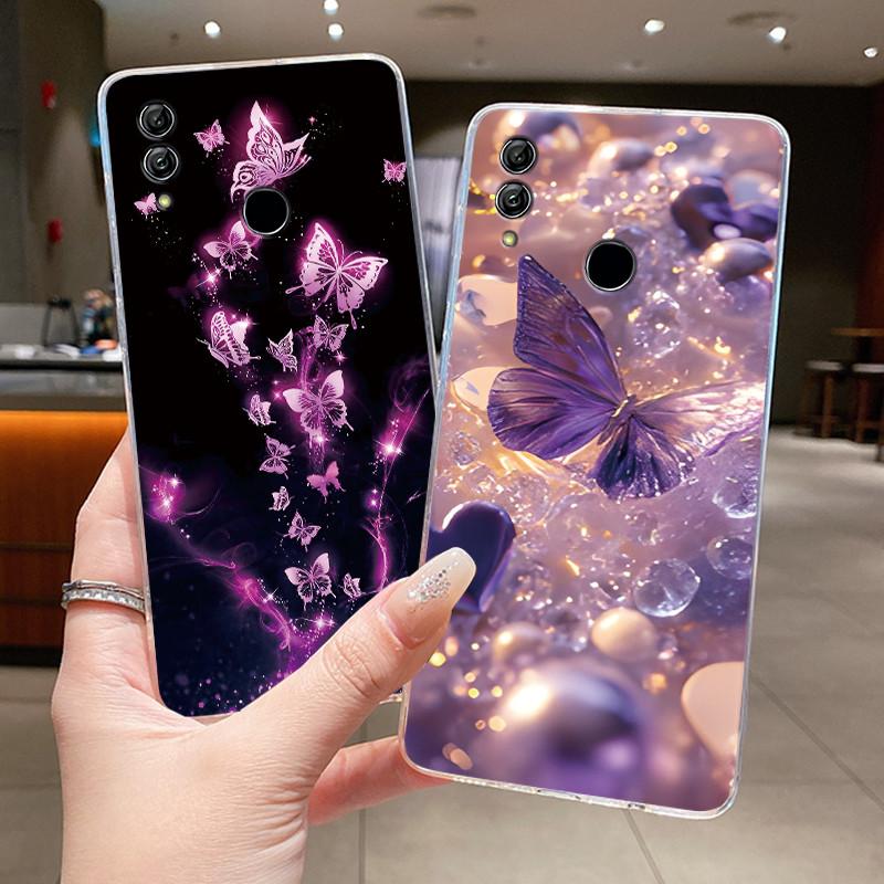 Phone Case For Honor 10 Lite/Huawei P Smart 2019 Coque Butterfly Bow Protective Casing Transparent Soft Silicone TPU Cover Funda
