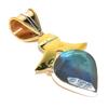 Natural Labradorite TwoTone 925 Solid Sterling Silver Jewelry Pendant 1.75" z8V63