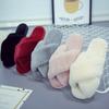 Cross Fuzzy Slippers,Indoor Plush Flat Floor Slippers,Open Toe Warm Warm Slippers