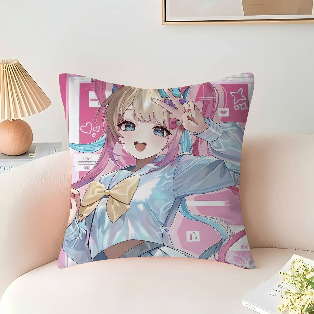 Anime Kangel Pillowcase Bedroom Sofa Decorative Cushion Cover With Zipper Soft Cushion Cover