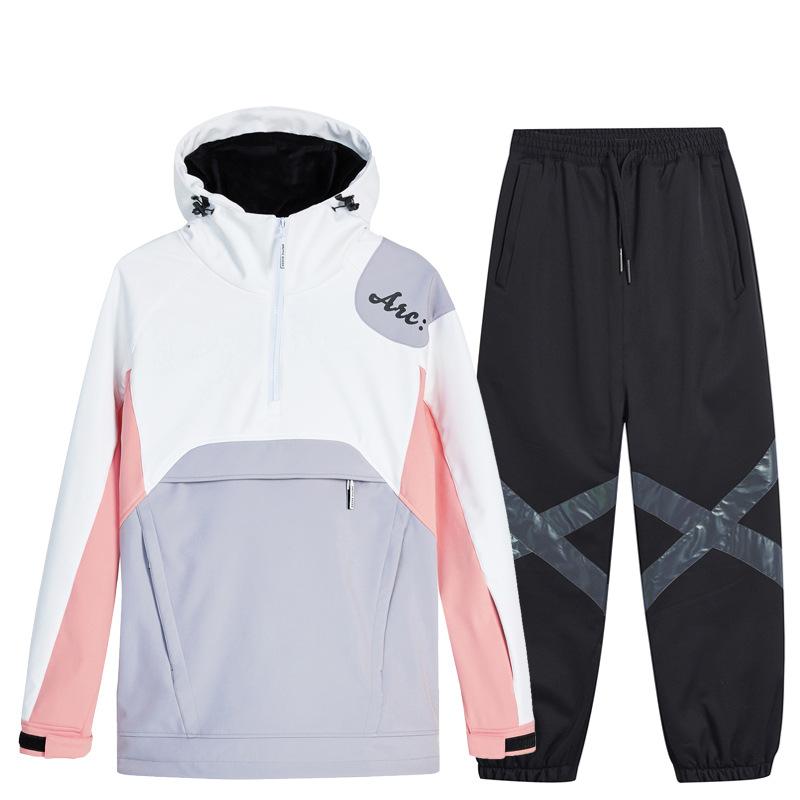 Лыжный костюм для женщин и мужчин, лыжная толстовка с капюшоном для катания на лыжах, сноубордический костюм, мужской, женский, зимний, теплый, уличный, водонепроницаемая, ветрозащитная, лыжная куртка и брюки