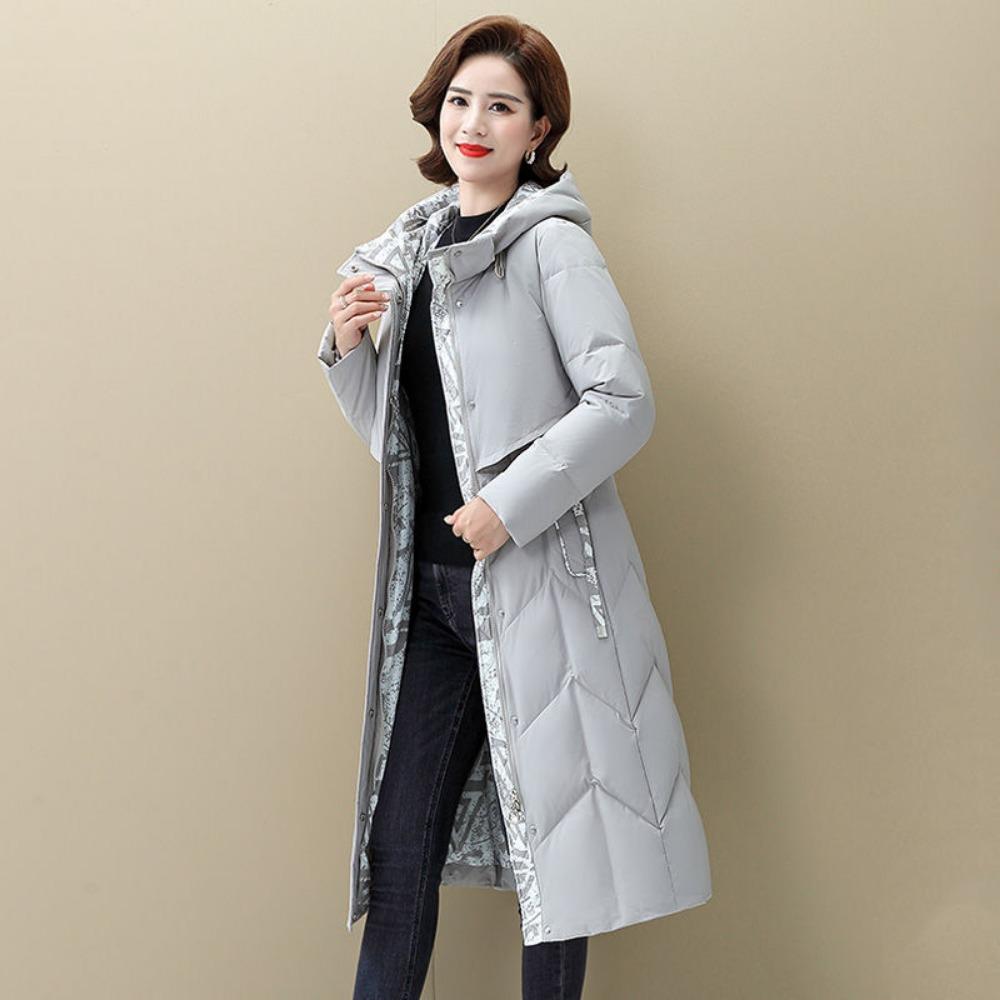 Mom's Down Jacket Women's Medium and Long Models New Winter Middle-aged Women's Middle-aged and Elderly Foreign-style Jacket