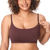 Maternity Nursing Front Maternity Night L [MOMANDA] Bra, Bra, Opening, Non-wired, Ribbed, Plain, Soft, Bra, Bra, Hazelnut,