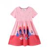 Новая юбка для девочек, летняя детская, с коротким рукавом, с круглым вырезом, милое платье для девочек