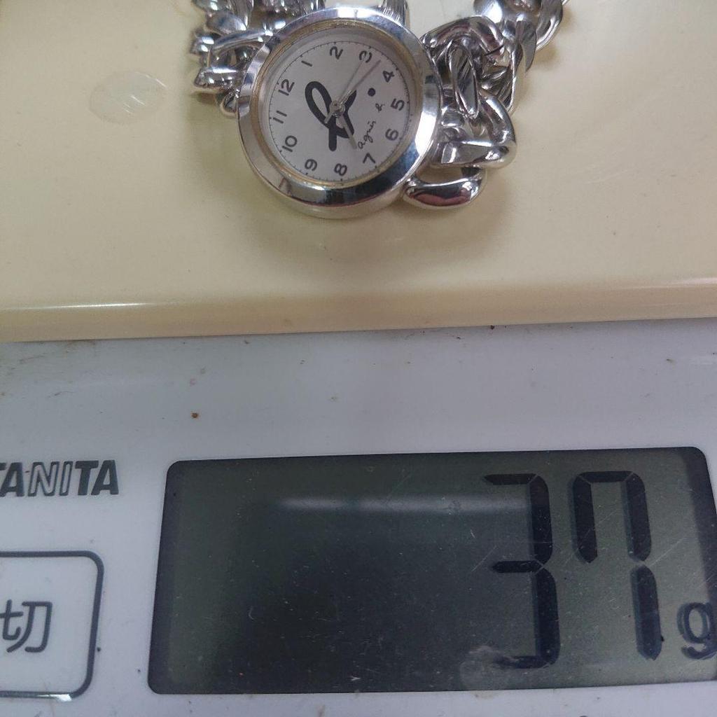 [USED] agnes.b V401 agnes.b. quartz watch, glossy silver