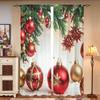 2 шт., новогодние шторы в виде елочного шара -30% затемнения - подходят для гостиной, спальни, кухни, украшения дома