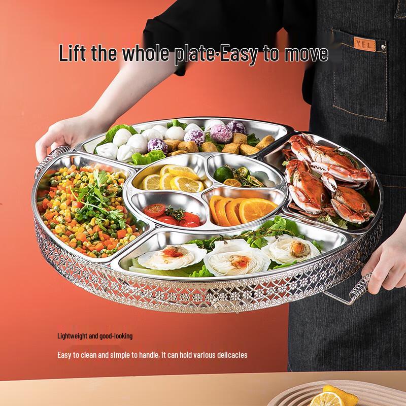 Система пятисекционной банкетной тарелки из нержавеющей стали 304