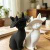 Настольное украшение 3D-печатная фигурка кошки в шляпе, цельнолитая скульптура, декоративный настольный аксессуар