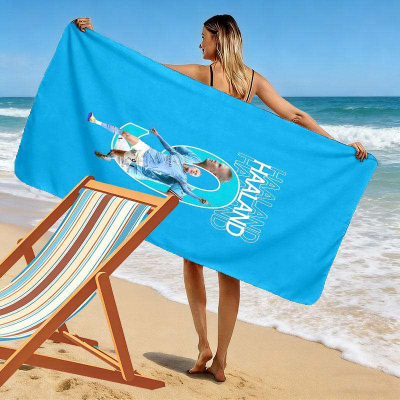 Erling Haaland Hero Beach Towel, Large Soft Quick Dry Towel for Beach Camping Swimming