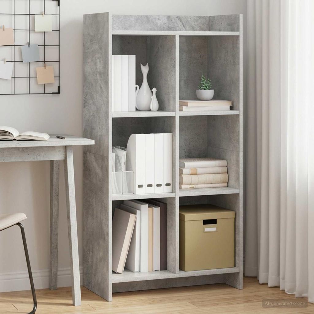 Bookshelf Concrete Grey 59 x 30 x 111 cm Engineered Wood