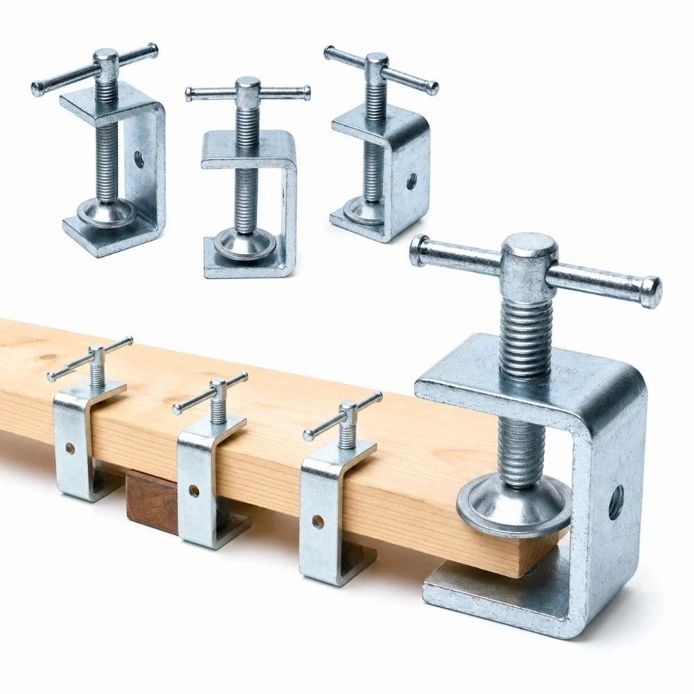 Zinc Plating Square Clamp Sliding Rod Type Fixed Holder Clip C-clamp Hardware Fasteners