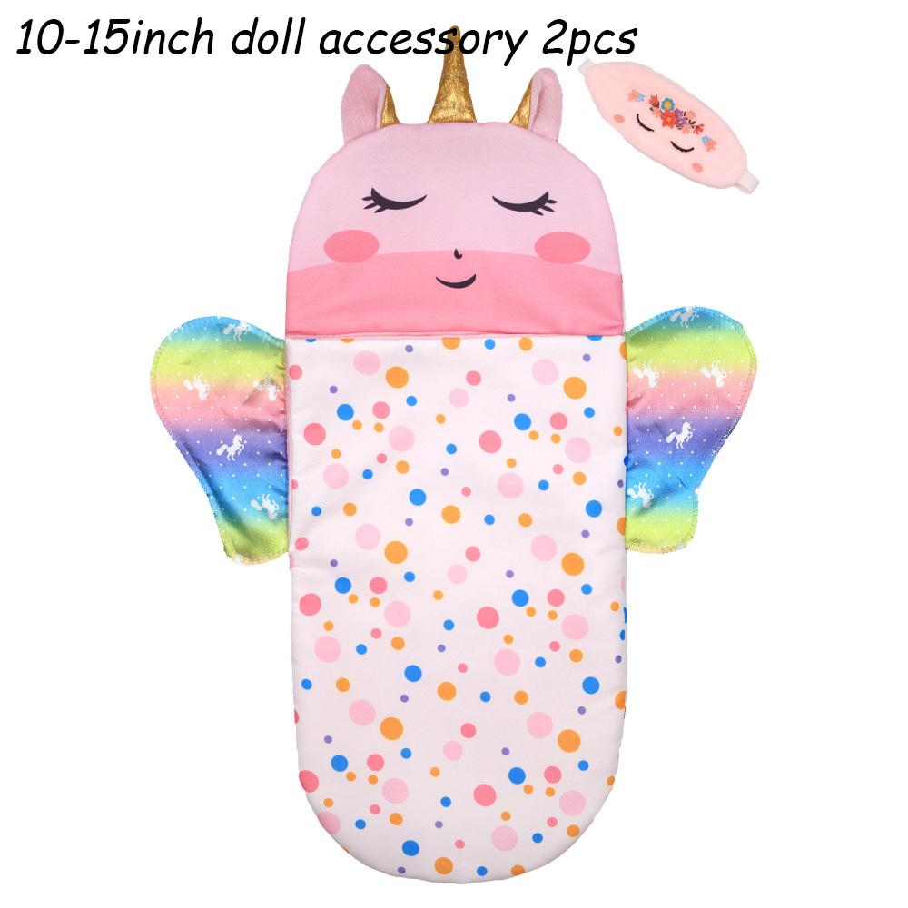 Doll Sleeping Bag for 43cm Dolls Lovely Unicorn Pillow 10-18inch Baby New Born Dolls Accessories American Girl's Birthday Gift