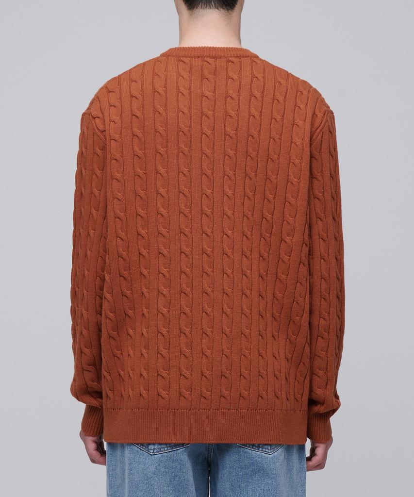 MUSINSA STANDARD Cable Crew Neck Knit [Tangerine]