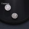 Emmaya Classic Circular Round Shape Outmost With Cubic Zircon And Radial Range Inside For Female Simplicity Model Stud Earring