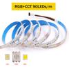 Светодиодная лента RGB+CCT 5M 12V 24V 5050 2835 Водонепроницаемая Гибкая Лента 60 90 180 светодиодов/м Двухцветная Изменяющаяся Декорация