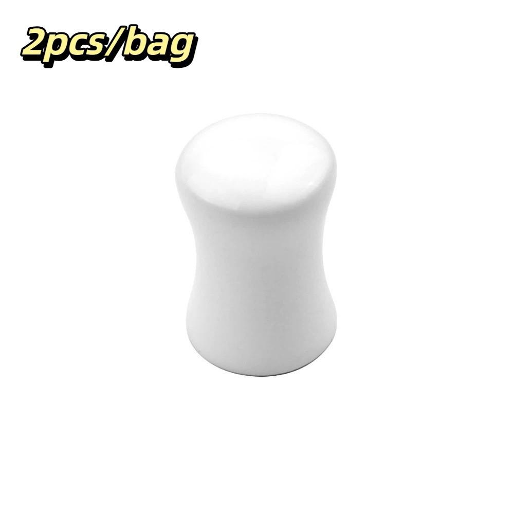 2pcs/bag White Ceramic Round Cabinet Knobs Simple Design Furniture Hardware  Drawers