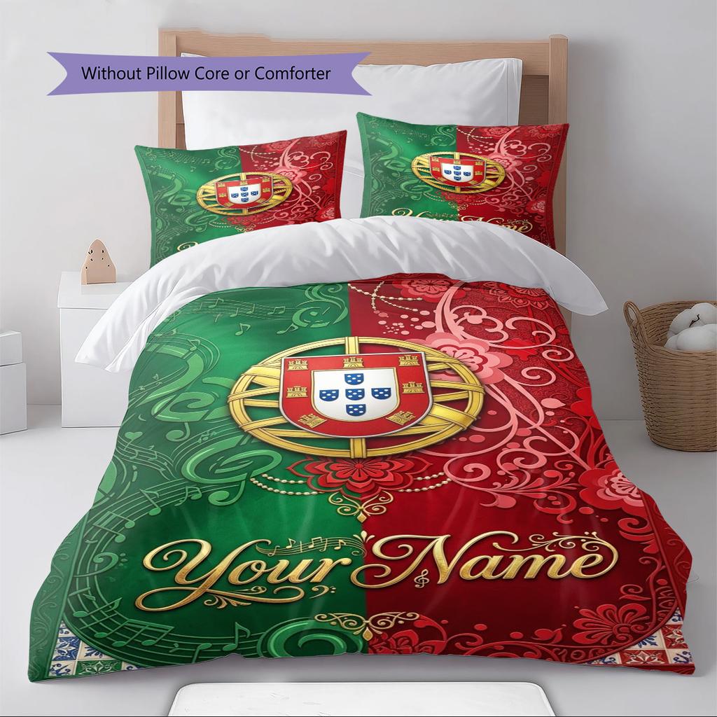 Name Custom PORTUGAL Pattern Bedding Set Quilt Cover Pillowcase Home Decor Gift (1 * duvet cover + 2 * pillowcase, without core)