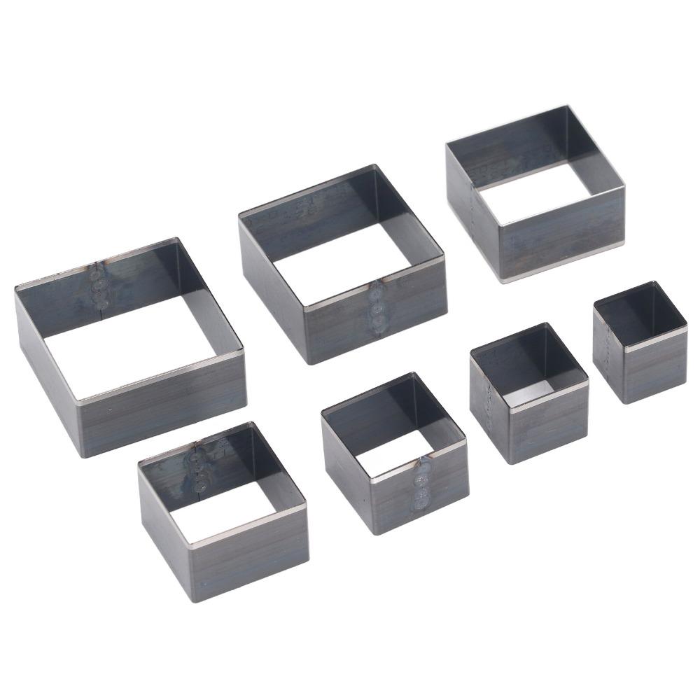 7PCS Square Shape Die Punch Cutter Set Carbon Steel Hollow Cutter Kit for DIY Leather Craft