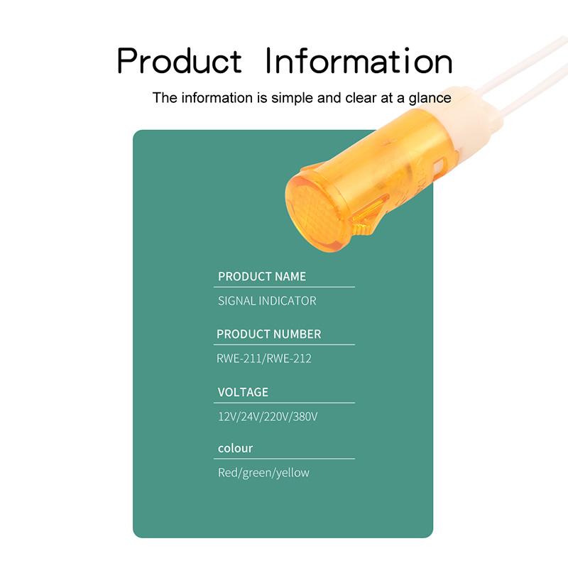 5 шт. сигнальная лампа панель монтажа неоновый индикатор 380 220 В 12 В/24 В постоянного тока 10 мм MDX-11A с проводом направляющая сигнальная лампа красный зеленый желтый