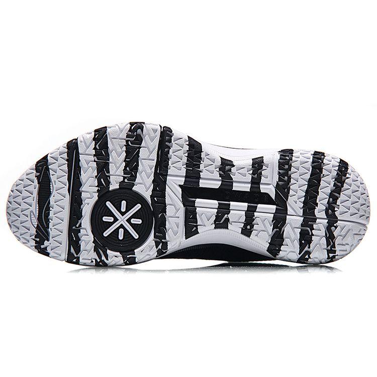 Li Ning Xiaolong Durable Low Top Basketball Shoes Unisex Sneakers Black White ABAN031-4