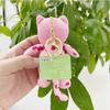 Charming Soft Plush Pink Cat Keychain With Polka Dots Perfect For Gifts And Decor