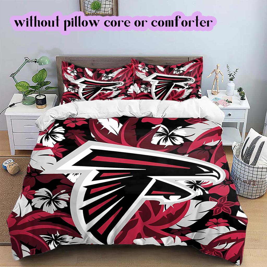 football Logo Pattern Bedding Quilt Set Quilt Cover Pillowcase Home Decoration Birthday Gift (1*duvet cover+ 2*pillowcase, without core)