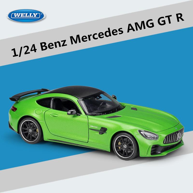 Welly 1/24 Mercedes Benz AMG GT R Сплав Спортивный Автомобиль Модель Литьевой Металл Гоночный Автомобиль Транспортные Средства Модель Симуляция Коллекция Подарок для Детей