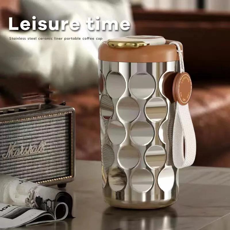 Термос 410 мл с дисплеем температуры из нержавеющей стали 316, вакуумная кружка для офиса, кофейная кружка для бизнеса, портативная термокружка