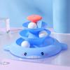 Интерактивная игрушка для кошек для домашних кошек, 3-уровневая башня, игрушка-вертушка, трек с 3 мячиками и забавная дразнилка для кошек
