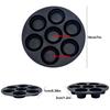 Seven-hole Cake Mold Foldable Air Fryer Baking Mold Round DIY Porous Cake Mold Food-grade Silicone