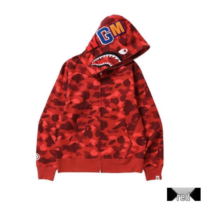 Модный Худи APE - Куртка-бомбер на молнии с камуфляжем "Акула", Версия для родителей и детей