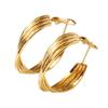 [mico.lor] Stainless Earrings (227) Hoop Set of 2 Ladies Surgical Stainless Steel 316L Compatible with Metal Allergies Golden