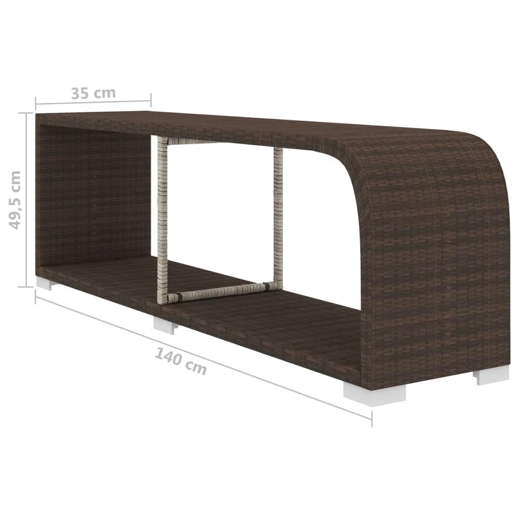 8 piece Garden Lounge Set with Cushions Poly Rattan Brown