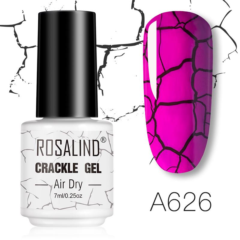 ROSALIND 12 Colors Cracked Nail Gel Varnish Hybrid Crackle Manicure Acrylic Art UV Gel Semi Permanent with Base Top Coat