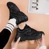 All-black Dad Shoes Women's 2025 Spring and Summer New Breathable Versatile Casual Shoes Black Thick-soled Heightening Women's Sports Shoes