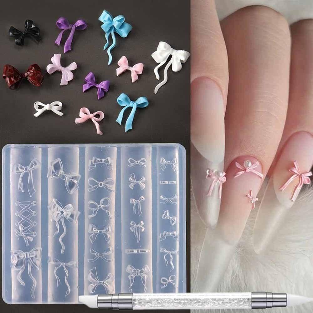 5-Petal Flower Nail Carving Mold 3D Design 3D Silicone Nail Art Molds Flower Nail Mold Nail Art